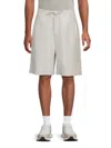 Valentino Men's Metallic Logo Drawstring Shorts In Silver