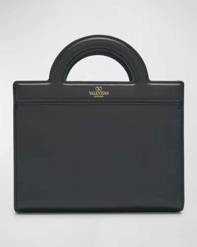 Valentino Garavani Men's Mini Leather Crossbody Bag In Black
