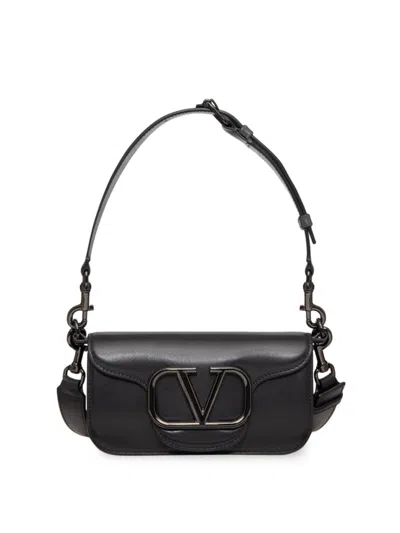 Valentino Garavani Men's Mini Locò Crossbody Calfskin Bag In Black