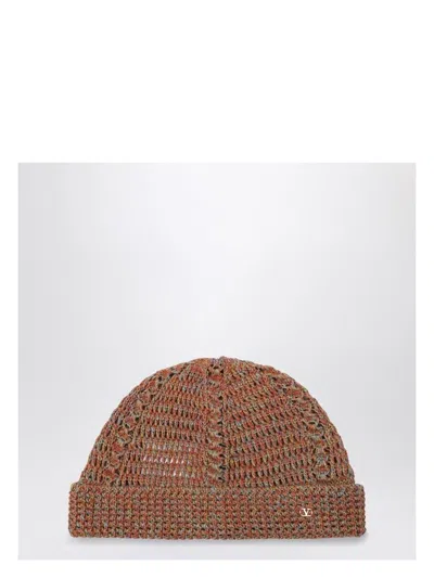 VALENTINO GARAVANI MEN'S MULTICOLORED CROCHET HAT