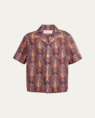 Valentino Men's Muslin Imaginaire Camp Shirt