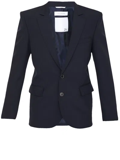 Valentino Men's Single-breasted Jacket In Blue