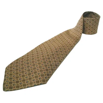 Pre-owned Valentino - Men's Neck Tie - 100% Printed Silk - Made In Italy - Late 20th C. In Brown