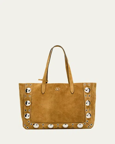 Valentino Garavani Men's Nellcote Large Studded Suede Tote Bag