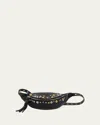 Valentino Men's Nellcote Studded Leather Belt Bag In Nero