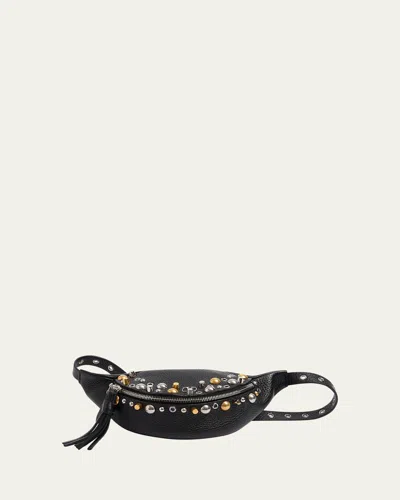 Valentino Garavani Men's Nellcote Studded Leather Belt Bag In Nero