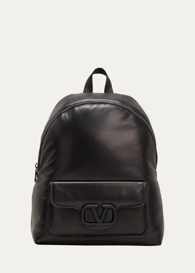 Valentino Garavani Men's Noir Leather Backpack In Black