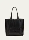Valentino Black Vlogo Signature Leather Tote Bag In Nero