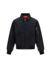 Valentino Nylon And Denim Bomber Jacket In Black