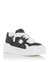 Valentino One Stud Xl Low-top Sneaker In Nappa Leather And Jacquard Toile Iconographe Technical Fabric In White/black