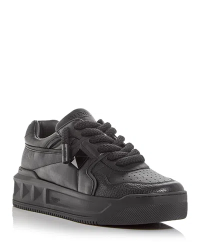 Valentino Garavani One Stud Xl Leather Low-top Sneakers In Black
