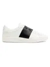 Valentino Garavani Minimalist Leather Sneakers With Contrasting Stripe Detail And Vlogo Signature In White