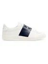 Valentino Garavani Minimalist Leather Sneakers With Contrasting Stripe Detail And Vlogo Signature In White