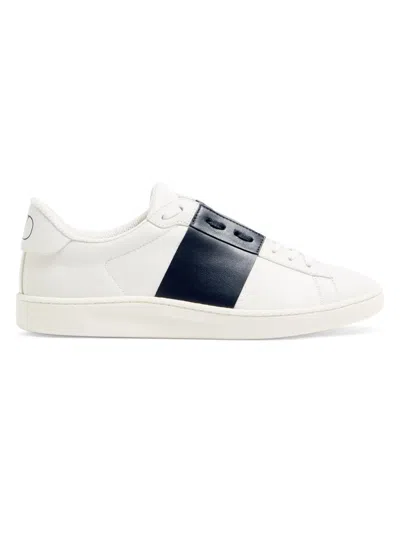 Valentino Garavani Low Top Sneakers Round Toe Contrast Panel Rubber Sole In White