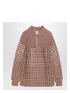 Valentino Openwork Sweater In Linen Blend