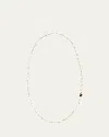 Valentino Ovalette Vlogo Pearl Necklace In Oro Nero