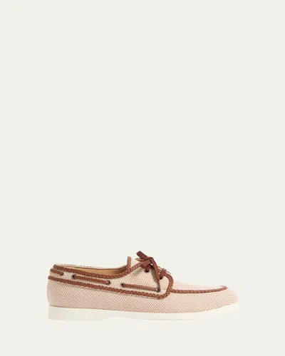 VALENTINO GARAVANI MEN'S PALM AVENUE CANVAS BOAT SHOES