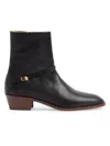 Valentino Garavani Man Ankle Boots Black Size 12 Leather In Black