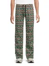 Valentino Men's Pattern Drawstring Optical-print Cotton-blend Pants In Multi
