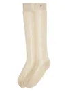 Valentino Garavani Perforated Cotton Socks For In Neutro