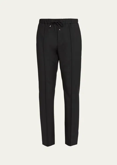 Valentino Men's Pintuck Elastic-waist Pants In Black