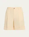 Valentino Bermuda In Misto Iuta Crema Uomo In Butter