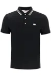 Valentino Garavani Black Polo Shirt With Classic Bicolor Collar And Logo Patch On The Front In Cotto In Nero