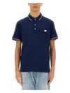 Valentino Garavani Blue Polo Shirt With Classic Collar And Logo Patch On The Front In Cotton Man In Blue