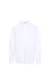 Valentino Long-sleeved Shirt In Cotton Poplin With Flower Patch