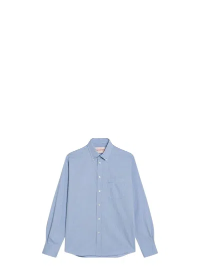 VALENTINO MEN'S POWDER BLUE OXFORD SHIRT