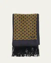 Valentino Men's Printed Fringe Scarf In Rcg Nweo Giallo