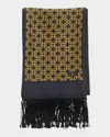 Valentino Garavani Chamber Scarf In Silk With Fringes In Rcg Nweo Giallo