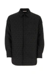 Valentino Monogram-jacquard Cotton Shirt In Black