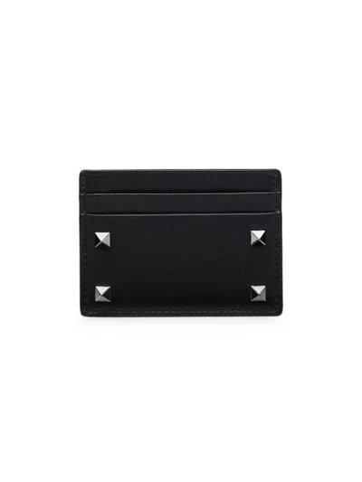 Valentino Garavani Men's Rockstud Cardholder In Black
