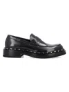 Valentino Black Rockstud M-way Loafers In Black