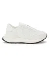 Valentino Garavani Men's Rockstud Mesh Running Sneakers In Bianco