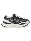 Valentino Garavani Men's Rockstud Mesh Running Sneakers In Bianco Nero