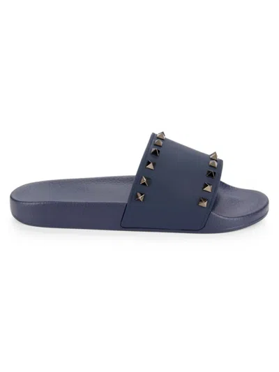 VALENTINO GARAVANI MEN'S ROCKSTUD SLIDES