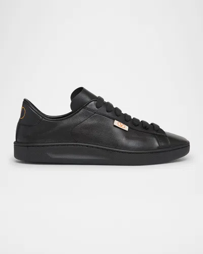 Valentino Garavani Calfskin Leather Sneaker In Black