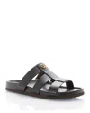 Valentino Studshield Calfskin Slides In Black