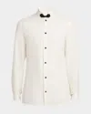 Valentino Shantung Shirt With Decorative Disc Buttons In White