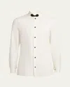 Valentino Shantung Shirt With Decorative Disc Buttons In Cream