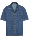 Valentino Shirt With Metallic V Detail In Blue