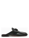 Valentino Vlogo Leather Slippers In Black