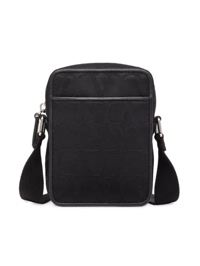 Valentino Garavani Men's Small Iconographe Nylon Shoulder Bag In Black
