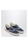 Valentino Garavani Blue Low Top Sneakers With Vlogo Patch On The Side In Cotton Man