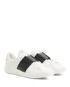 Valentino Garavani Minimalist Leather Sneakers With Contrasting Stripe Detail And Vlogo Signature In White