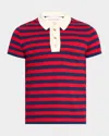 Valentino Garavani Striped Polo Shirt In Red Multi