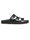 Valentino Studshield Calfskin Slides In Black