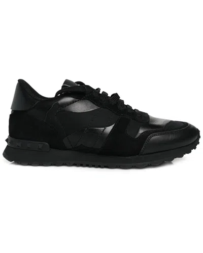 Valentino Garavani Valentino Men's Suede Canvas Rockrunner Sneaker (authentic Pre-loved) In Black